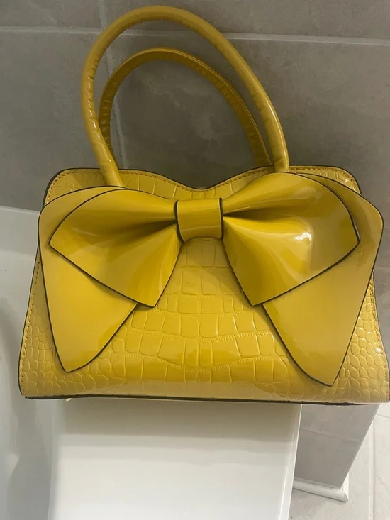 Yellow Bow Accent Women’s Handbag - Picture 7 of 7